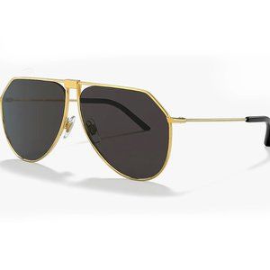 Dolce & Gabbana DG2248 Gold Sunglasses Pilot Aviator MENS D&G Grey Lenses